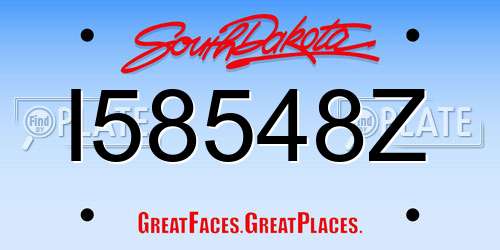 I58548Z South Dakota License Plate