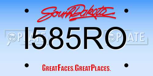 I585RO South Dakota License Plate
