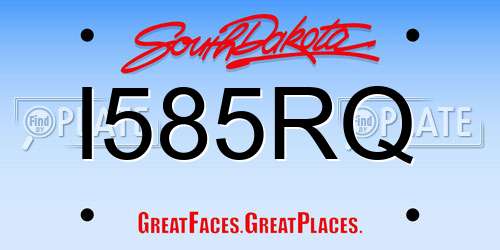 I585RQ South Dakota License Plate