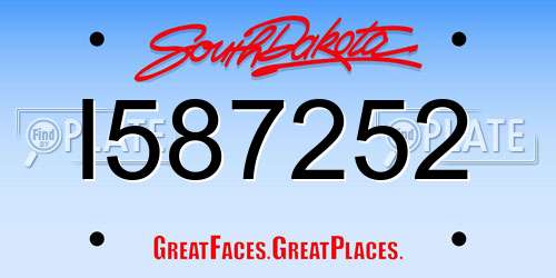 I587252 South Dakota License Plate