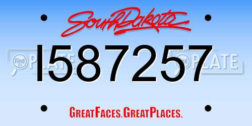 I587257 South Dakota License Plate