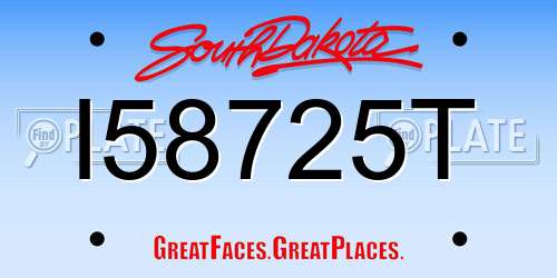 I58725T South Dakota License Plate