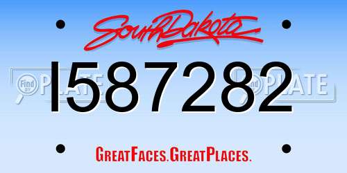 I587282 South Dakota License Plate