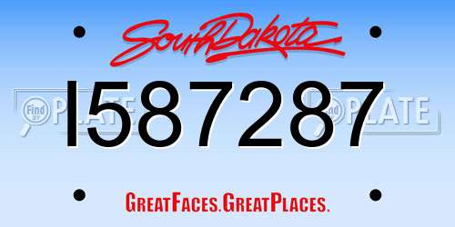 I587287 South Dakota License Plate