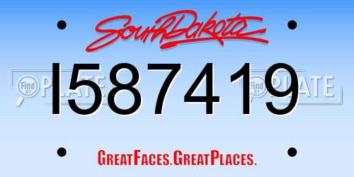 I587419 South Dakota License Plate