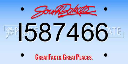 I587466 South Dakota License Plate