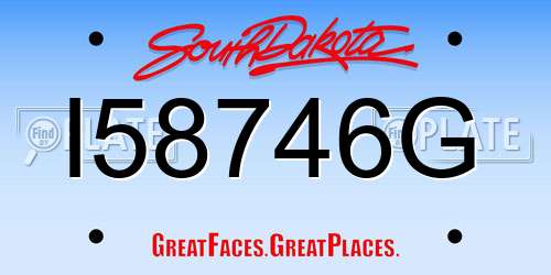 I58746G South Dakota License Plate