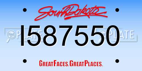 I587550 South Dakota License Plate