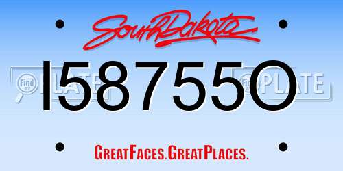 I58755O South Dakota License Plate