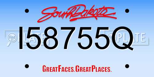 I58755Q South Dakota License Plate