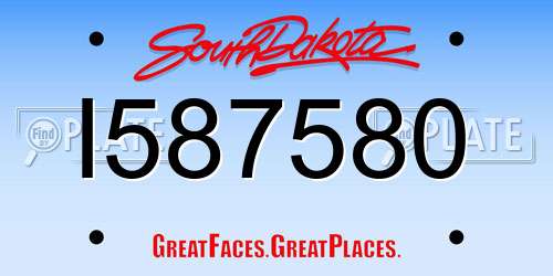 I587580 South Dakota License Plate