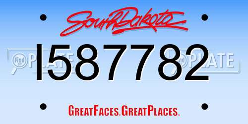 I587782 South Dakota License Plate