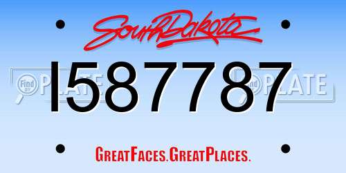I587787 South Dakota License Plate