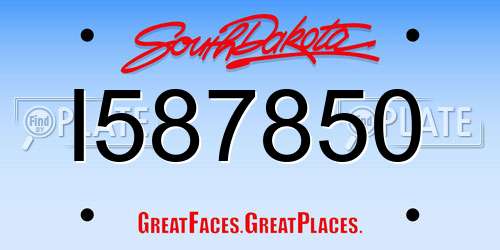 I587850 South Dakota License Plate