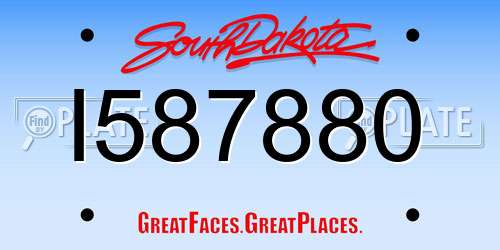I587880 South Dakota License Plate