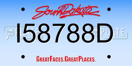 I58788D South Dakota License Plate