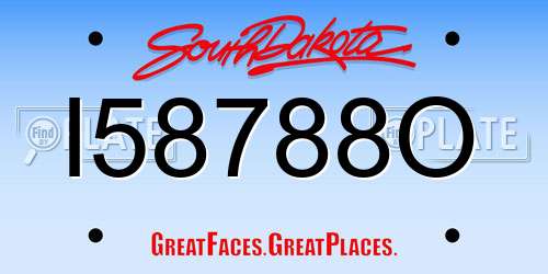 I58788O South Dakota License Plate