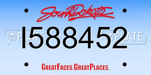 I588452 South Dakota License Plate