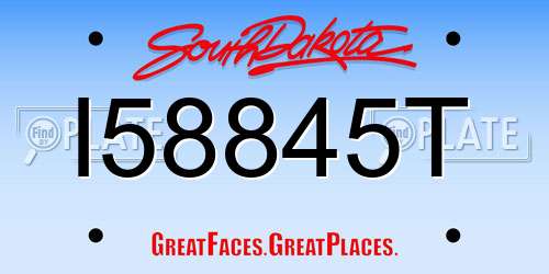 I58845T South Dakota License Plate