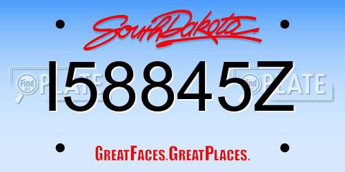 I58845Z South Dakota License Plate