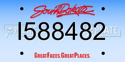 I588482 South Dakota License Plate