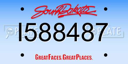 I588487 South Dakota License Plate