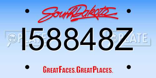 I58848Z South Dakota License Plate