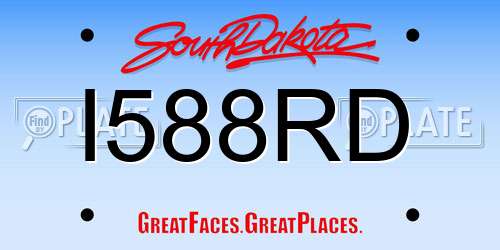 I588RD South Dakota License Plate
