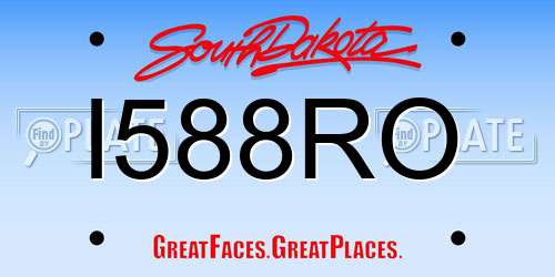 I588RO South Dakota License Plate