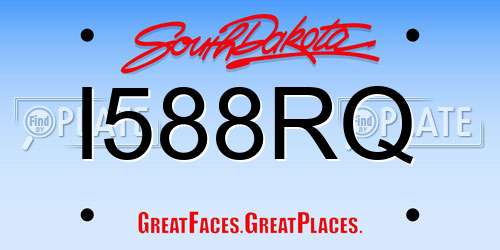 I588RQ South Dakota License Plate