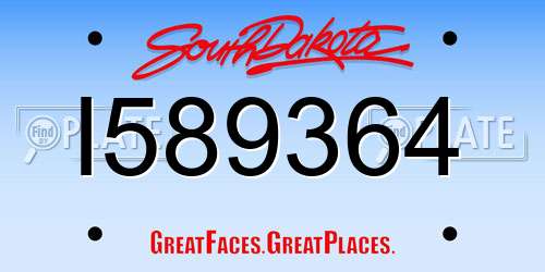 I589364 South Dakota License Plate
