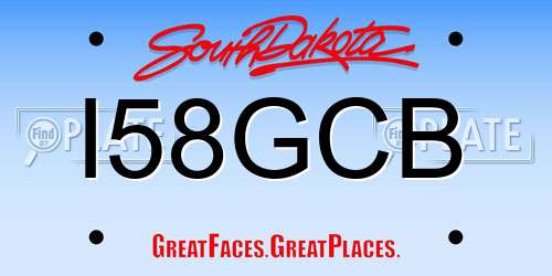 I58GCB South Dakota License Plate