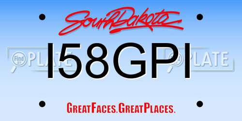 I58GPI South Dakota License Plate
