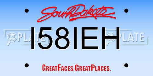 I58IEH South Dakota License Plate