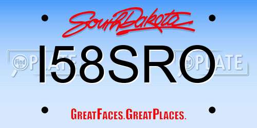 I58SRO South Dakota License Plate