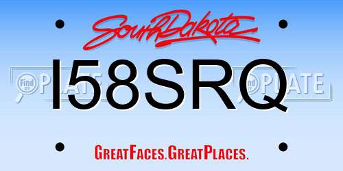 I58SRQ South Dakota License Plate