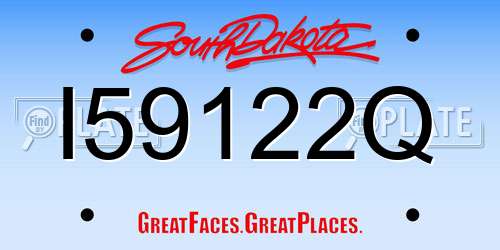I59122Q South Dakota License Plate