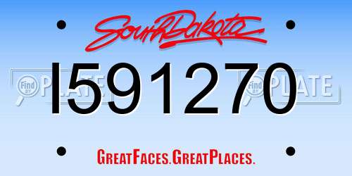 I591270 South Dakota License Plate