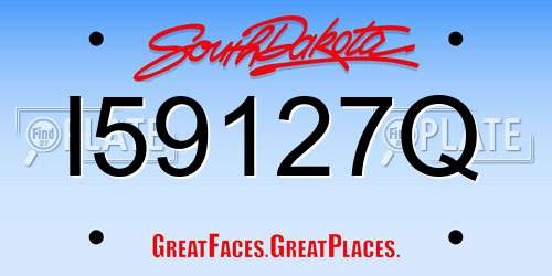 I59127Q South Dakota License Plate