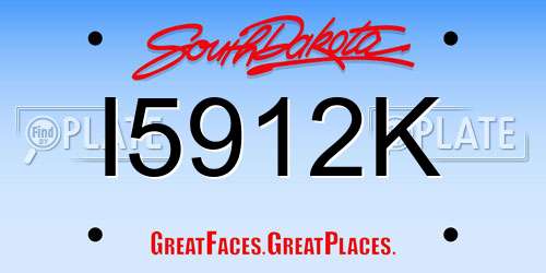 I5912K South Dakota License Plate