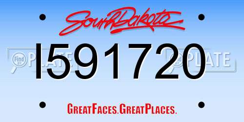 I591720 South Dakota License Plate