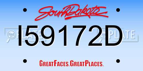 I59172D South Dakota License Plate