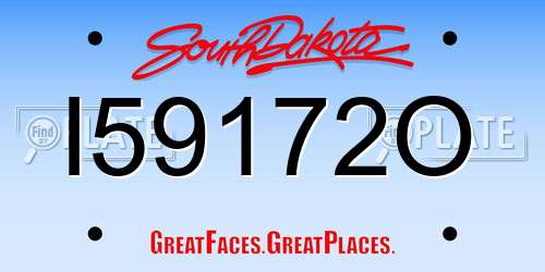 I59172O South Dakota License Plate