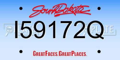 I59172Q South Dakota License Plate