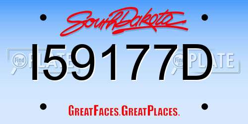 I59177D South Dakota License Plate