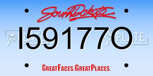 I59177O South Dakota License Plate