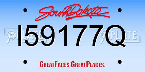 I59177Q South Dakota License Plate