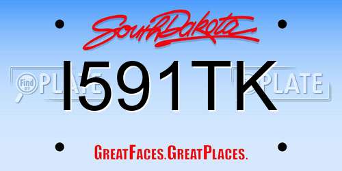 I591TK South Dakota License Plate