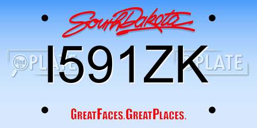 I591ZK South Dakota License Plate