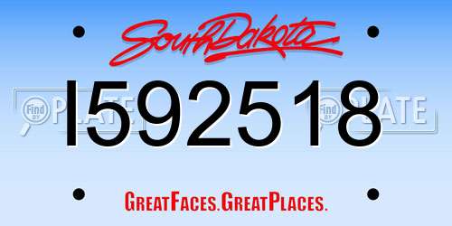 I592518 South Dakota License Plate